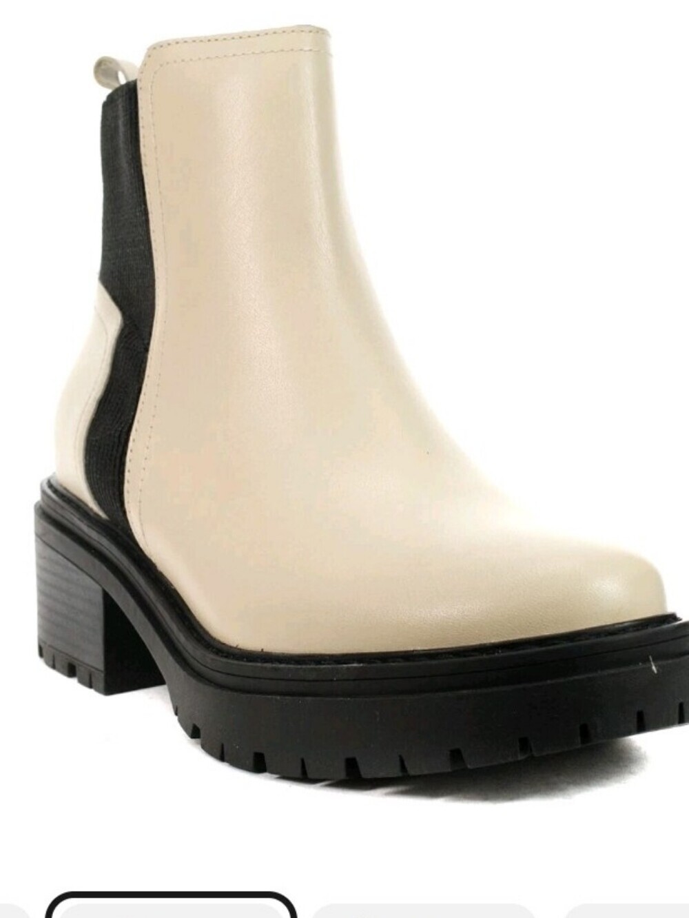 Naturalizer Jadyn Porcelain Leather Chelsea Boots Booties Lug Sole Chunky Size 7